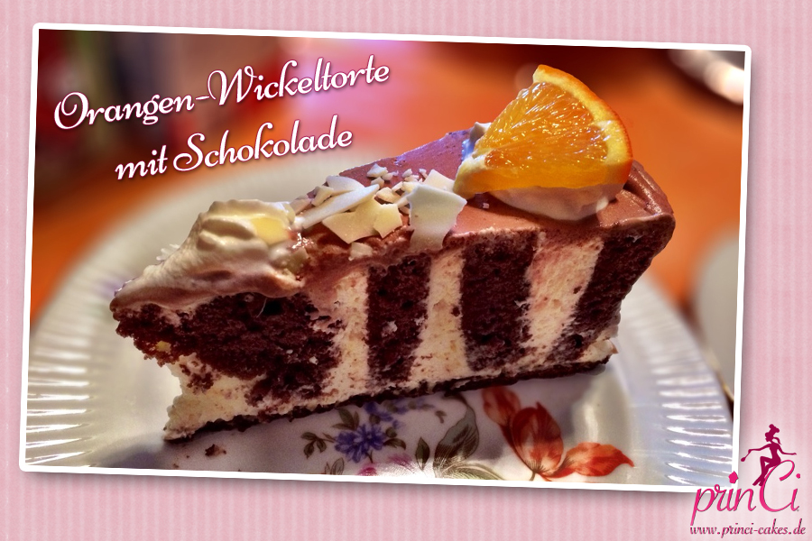 Orangen-Wickeltorte mit Schokolade