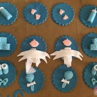 Baby Cupcakes Zwillinge Twins Geburt Taufe Pullerparty Jungen