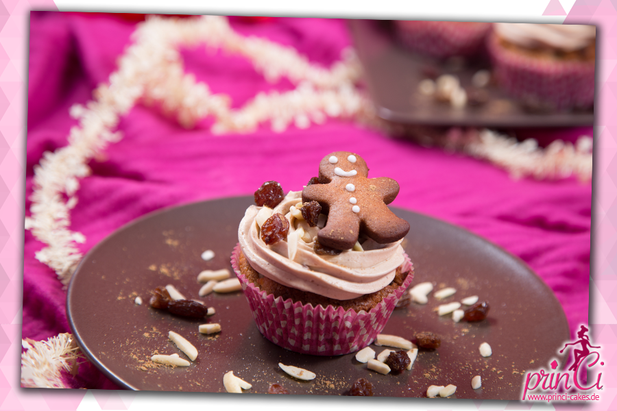 Bratapfel-Mandelmus Cupcakes mit Viba-Nougat-Lebkuchen Creme | prinCi Cakes